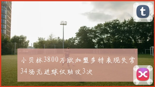 小贝林3800万欧加盟多特表现失常34场无进球仅助攻3次